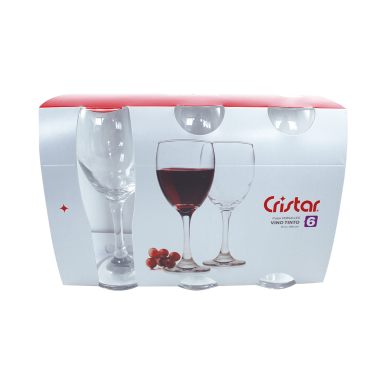 Set 6 Copas Vino Tinto Versalles 300 cc, Cristar Cocina