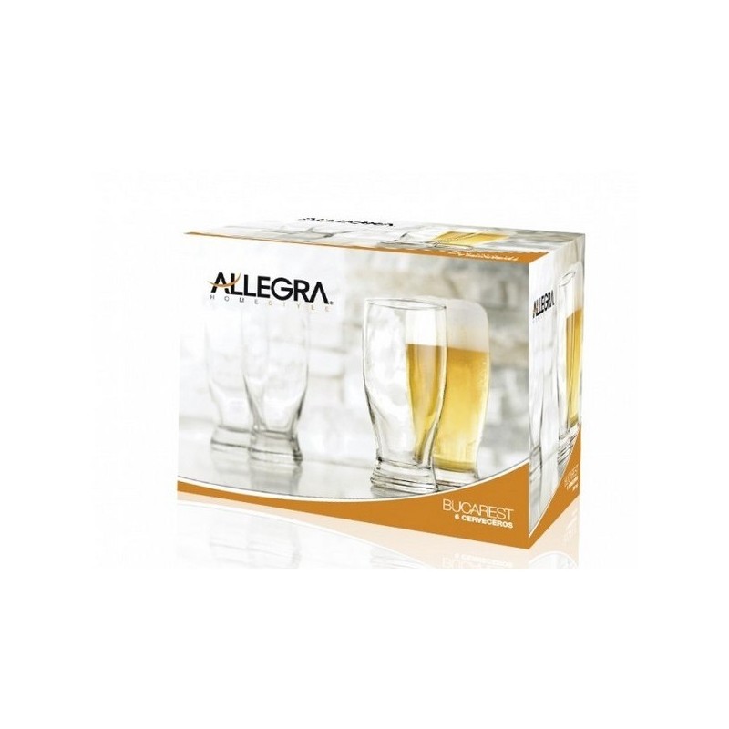 Set 6 Vasos Cerveceros Bucarest 340 cc. Allegra Cocina