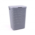 Cesto Modelo Ratan 62 Lts con tapa gris, Reyplast Organizacion