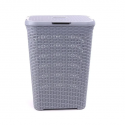 Cesto Modelo Ratan 62 Lts con tapa gris, Reyplast Organizacion