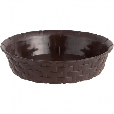 Plato Maceta Redonda Estilo Ratán 25cm Marrón Reyplast Maceteros