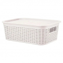 Canastilla organizadora Tavarua con tapa 13L Blanco Reyplast Organizacion