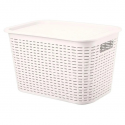 Caja Canastilla organizadora Tavarua 22L Beige Reyplast Organizacion