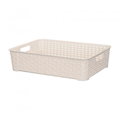 Canastilla Organizadora Tavarua 6.6 L Beige Reyplast Inicio