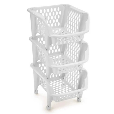 Organizador de despensa Real Grande 3 Niveles Blanco Reyplast Inicio