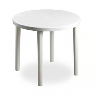 Mesa Redonda Caral Blanco Reyplast Terraza y Jardin