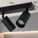Foco porta gu10 doble negro sobrepuesto LED Iluminación