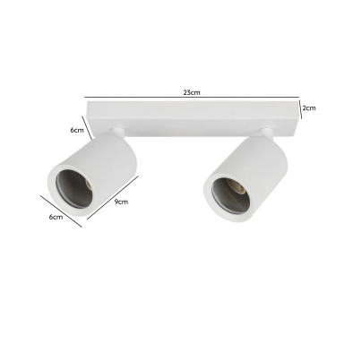 Foco porta gu10 doble blanco sobrepuesto led modelo altair II Konnergie Iluminación