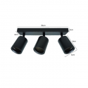 Foco porta gu10 triple negro sobrepuesto LED modelo altair III Konnergie Iluminación