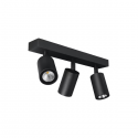 Foco porta gu10 triple negro sobrepuesto LED modelo altair III Konnergie Iluminación