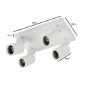 Foco porta gu10 cuadruple blanco sobrepuesto led modelo altair IV Iluminación