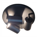 Foco porta gu10 triple base redonda negro sobrepuesto modelo altair III Iluminación