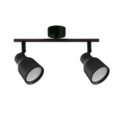 Foco porta gu10 doble negro sobrepuesto led modelo híades Iluminación