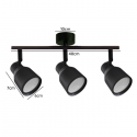 Foco porta gu10 triple negro sobrepuesto led modelo híades konnergie Iluminación