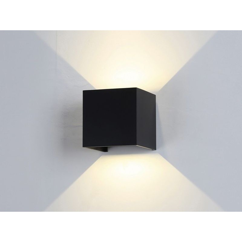 Apliqué led cuadrado exterior ip54 negro 5w calido 3000k modelo shaula Iluminación