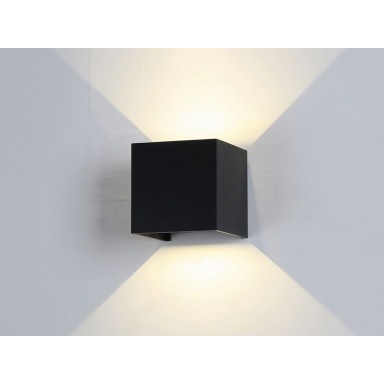 Apliqué led cuadrado exterior ip54 negro 5w calido 3000k modelo shaula Iluminación