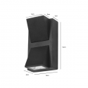 Apliqué led doble exterior ip54 2x3w 3000k negro modelo kapelle und Iluminación