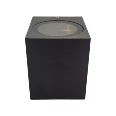Apliqué led exterior negro modelo kapelle cuadrado ip54 simple porta ampolleta gu10 Iluminación