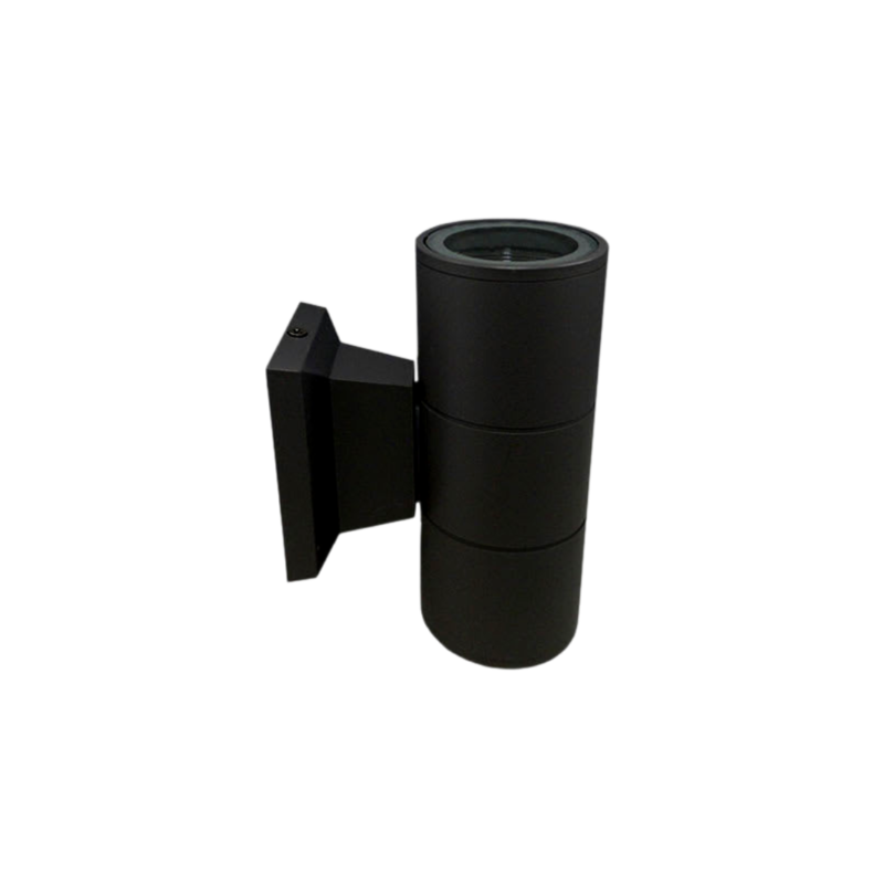 Apliqué led exterior negro modelo kapelle cilindro ip54 doble porta gu10 Konnergie Iluminación exterior