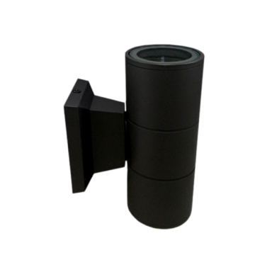 Apliqué led exterior negro modelo kapelle cilindro ip54 doble porta gu10 Konnergie Iluminación exterior