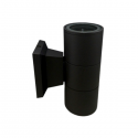 Apliqué led exterior negro modelo kapelle cilindro ip54 doble porta gu10 Konnergie Iluminación exterior