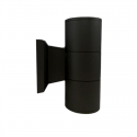 Apliqué led exterior negro modelo kapelle cilindro ip54 doble porta gu10 Konnergie Iluminación exterior