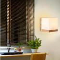 Apliqué cuadrado porta ampolleta e27 d modelo madera Tahti III Iluminación