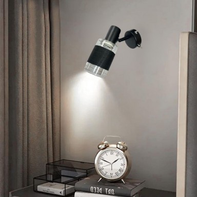 APLIQUE NEGRO SIMPLE PORTA E14 NEGRO LED MODELO ZAURAK KONNERGIE Iluminación