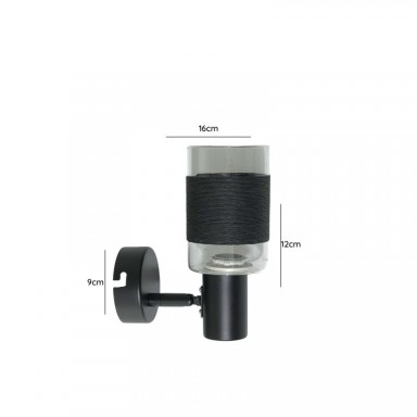 Apliqué negro simple porta e14 negro led modelo zaurak Iluminación