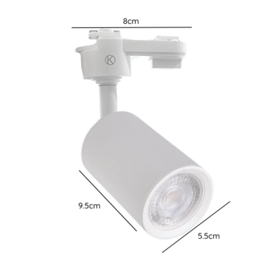 Foco porta gu10 blanco a riel monofasico modelo Aquila Konnergie Iluminación