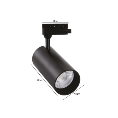 Foco proyector negro led modelo altair a riel monofásico 10w 3000k Iluminación