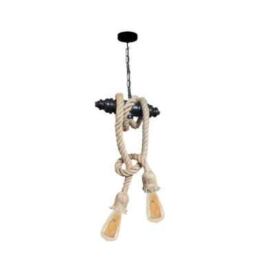 Lámpara de techo porta ampolleta 2 soquete e27 modelo Yute Sina Iluminación