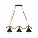 Lámpara de techo para ampolleta E27 x3 modelo Yute Vic III Iluminación