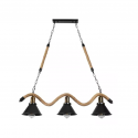 Lámpara de techo para ampolleta E27 x3 modelo Yute Vic III Iluminación