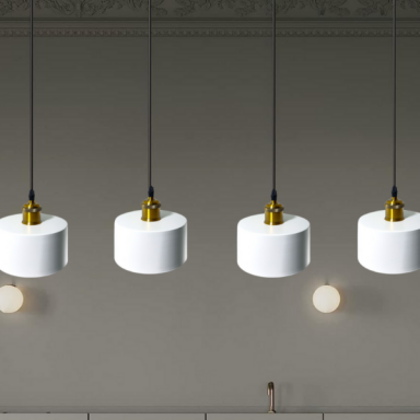 Lámpara de techo canope blanca porta ampolleta e27 modelo morava Iluminación