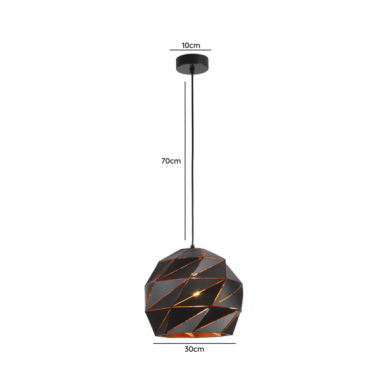 Lámpara de techo negra porta ampolleta e27 modelo Nasti Iluminación