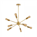 Lampara de techo dorada 8 porta ampolleta e27 modelo Marsic III Iluminación