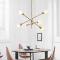 Lámpara de techo dorada 6 porta ampolleta e27 modelo Marsic II Iluminación