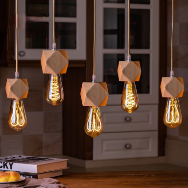 Soquete madera porta ampolleta e27 modelo beteigeuze I Iluminación