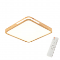 Lámpara led moderna con control cuadrado para sobreponer 36+36w 400mm madera clara 3000k-4000k-6000k modelo tannistha Ilumina...