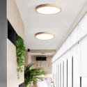 Lámpara led moderna con control redonda sobrepuesta 24+24w 300mm madera clara 3000k-4000k-6000k modelo tannistha Konnergie Il...