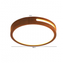 Lámpara led moderna con control redondo sobrepuesta 36+36w 400mm madera oscuro 3000k-4000k-6000k modelo urvi Iluminación