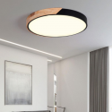 Lámpara led moderna redondo sobrepuesta 24+24w 300mm madera y negro 3000k-4000k-6000k modelo diphda Iluminación