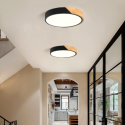 Lámpara led moderna con control redondo sobrepuesta 36+36w 400mm madera y negro 3000k-4000k-6000k modelo diphda Iluminación