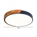 Lámpara led moderna con control redondo sobrepuesta 36+36w 400mm madera y negro 3000k-4000k-6000k modelo diphda Iluminación