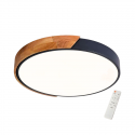 Lámpara led moderna con control redondo sobrepuesta 36+36w 400mm madera y negro 3000k-4000k-6000k modelo diphda Iluminación