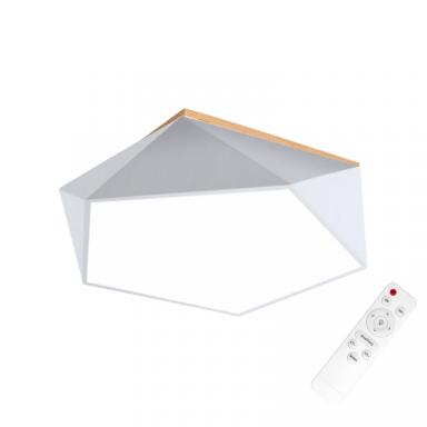 Lámpara led moderna pentagono sobrepuesta c/control 36+36w 400mm blanco 3000k-4000k-6000k modelo ukdah Konnergie Iluminación