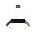 Lampara led moderna colgante 48w 600mm negra 6000k modelo hexagono cerrado sudeep Konnergie Iluminación