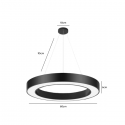 Lampara led moderna colgante 36w 600mm negra 6000k modelo redonda abierta svetla Iluminación