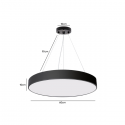 Lámpara led moderna colgante 36w 600mm negra 6000k modelo redonda cerrada svetla Iluminación